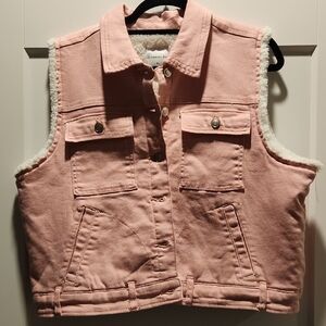 Celebrity Pink Fuzzy Lined Vest